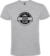 Grijs  T shirt met  " Member of the Gin club "print Zwart size XXL