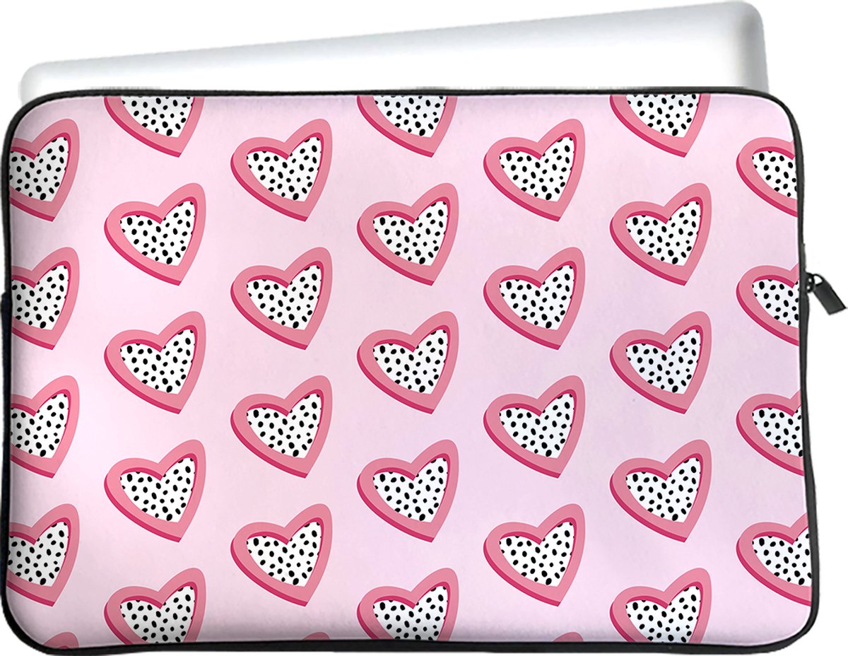 iPad 2021/2020 hoes - Tablet Sleeve - Hartjes Met Stippen - Designed by Cazy
