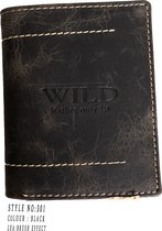 Wild Leather Only !!! Portemonnee Heren Buffelleer - Coqnac- ( WH-301-17) - 9,5x2,5x12cm - Staand Model -