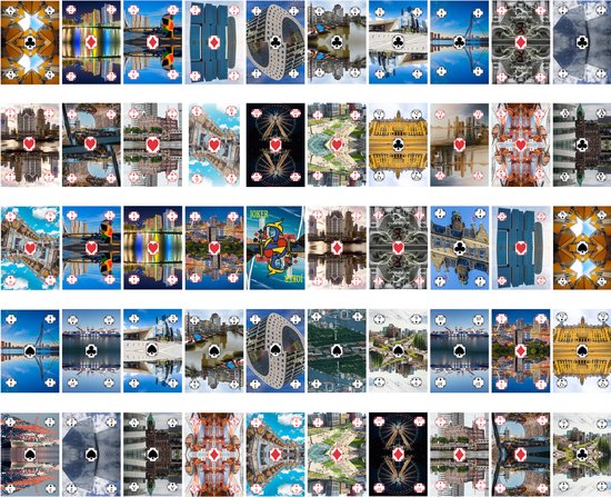 Thumbnail van een extra afbeelding van het spel Cadeautip! Speelkaarten Rotterdam - Hoge kwaliteit - Zelf geproduceerd - Kaartspel set - Luxe Speelkaarten - 54 kaarten - 28 afbeeldingen van Rotterdam - Huurdies - 62 x 88cm