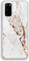 Case Company® - Galaxy S20 hoesje - Goud marmer - Soft Case / Cover - Bescherming aan alle Kanten - Zijkanten Transparant - Bescherming Over de Schermrand - Back Cover