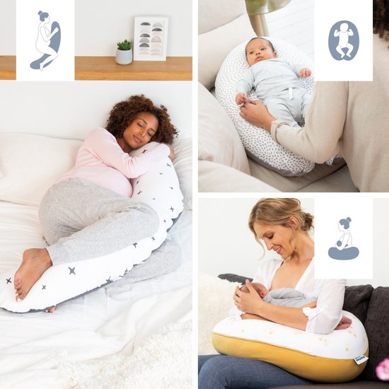 Doomoo Basics Comfy Big - Voedingskussen - Biokatoen - 190cm - Tetra Grey van Doomoo — afbeelding 5