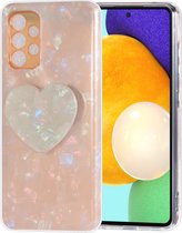 UNIQ Accessory hoesje voor Samsung Galaxy A52 - TPU Backcover - Heartshaped Popsocket - Oranje