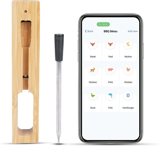Op en neer gaan Oranje verantwoordelijkheid Mancor Vleesthermometer Met Bluetooth en App - BBQ Accessoires Thermometer  -... | bol.com