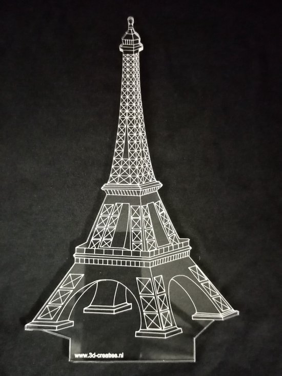 Nachtlamp 'Eiffeltoren' - LED lamp - 3D Illusion - 7 kleuren en 4 effecten - Parijs — afbeelding 3