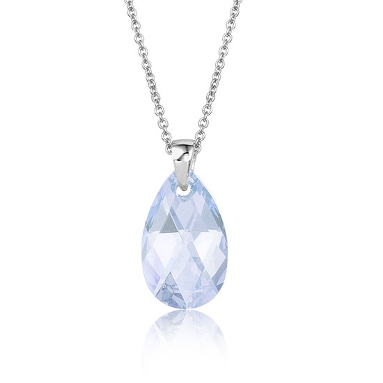 Montebello Ketting Jan DZ474H - Swarovski® Druppel - 925 Zilver Gerhod. - 16mm - 42cm