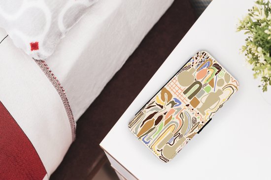 iPhone 13 pro Max Wallet Case étui de téléphone bibliothèque - Bloem - Abstrait - Vase - Pot de fleurs - Avec compartiments - Étui portefeuille avec fermeture magnétique