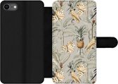 Etui portefeuille pour iPhone SE 2020 - Bloem - Ananas - Vogel - Avec poches - Etui portefeuille avec fermeture magnétique