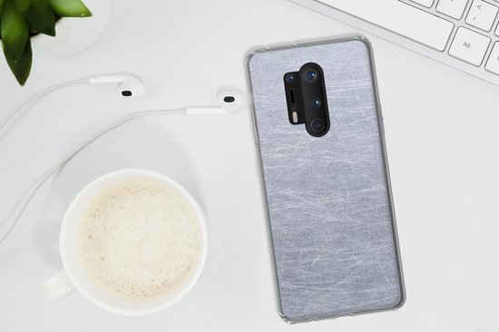 OnePlus 8 Pro - Impression métallique - Grijs - Rayures - Coque en Siliconen téléphone -