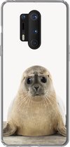 Geschikt voor OnePlus 8 Pro hoesje - Zeehond - Dieren - Kind - Jongens - Meisjes - Kinderen - Siliconen Telefoonhoesje
