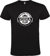 Zwart  T shirt met  " Member of the Vodka club "print Wit size S