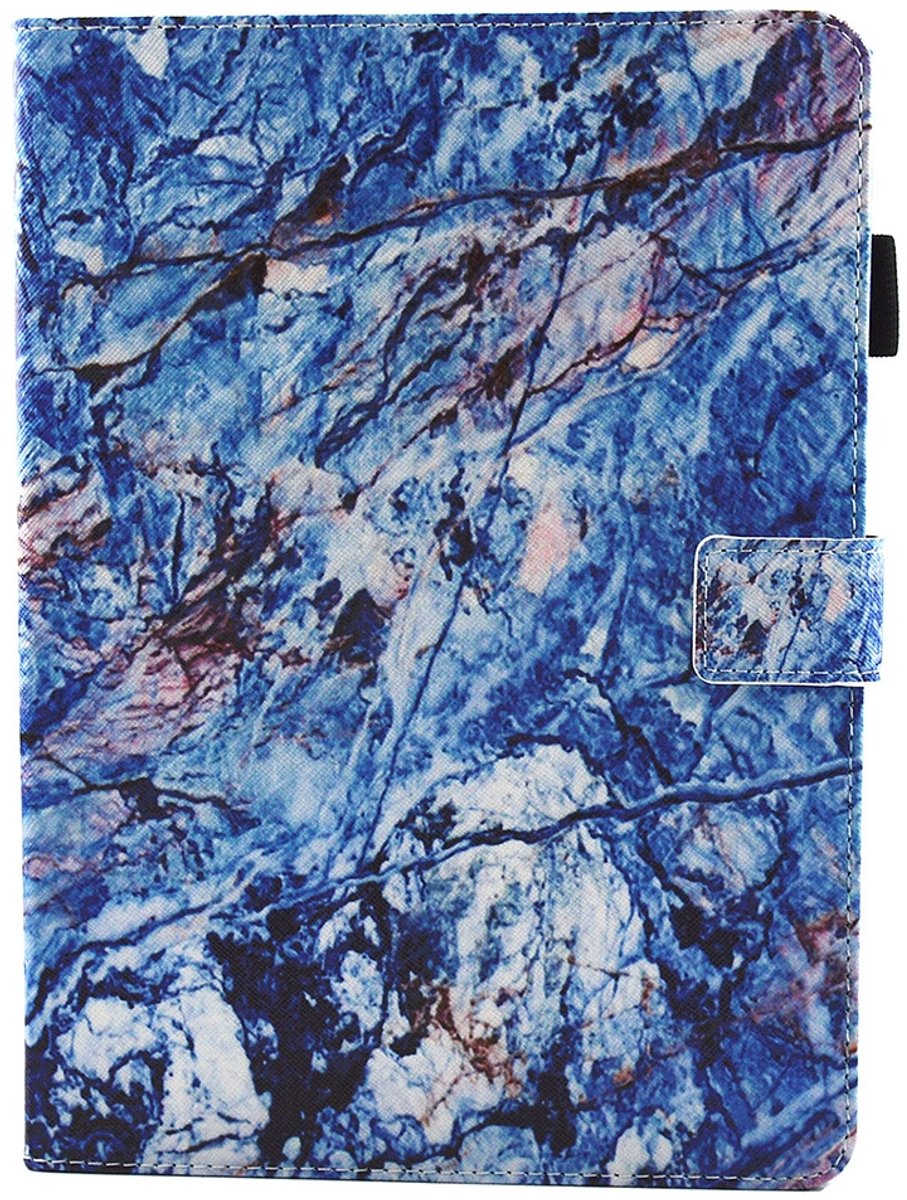 Mobigear Tablethoes geschikt voor Apple iPad 6 (2018) Hoes | Mobigear Marble Bookcase - Blauw