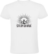 Sta op en rave | Heren T-shirt | Wit | Jezus | Muziek | Party | Feest | Fuif | Dansen