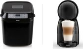 DOMO B3974 - Broodbakmachine - 700-900g - Zwart  + Krups NESCAFÉ® Dolce Gusto® Piccolo XS KP1A3B - Handmatige koffiecupmachine - Zwart