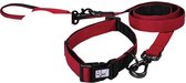 Leashr Hondenriem - Set - Leiband met Halsband - Waterafstotend - Vuilafstotend - Kwaliteit - Rood - Hond - L
