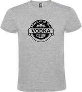 Grijs  T shirt met  " Member of the Vodka club "print Zwart size XXXXL