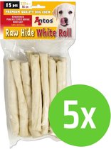 Antos Raw Hide Witte Roll Sticks - 15 stuks - 5 verpakkingen