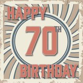 Retro Wenskaart Happy 70th Birthday