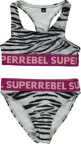 CARMEL. Tanktop Bikini - White Tiger Print - 10/140