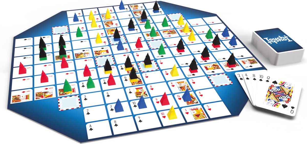 Tactic Touché – Bordspel – Tactisch kaartspel – Strategisch Pionnen en Kaarten Spel – Plaats Pionnen, Blokkeer Tegenstanders en Scoor Patronen – Familiespel – Winnaar Mensa Select-prijs – Bekroond Spel – 2 tot 4 Spelers – Vanaf 8 Jaar — afbeelding 2