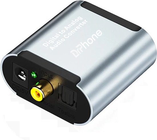 PROZOR Analoog naar digitaal audio converter R/L RCA 3.5mm AUX naar digitaal coaxiaal Toslink optische audio adapter met optische kabel voor Blu-ray speler HD DVD AV Amp