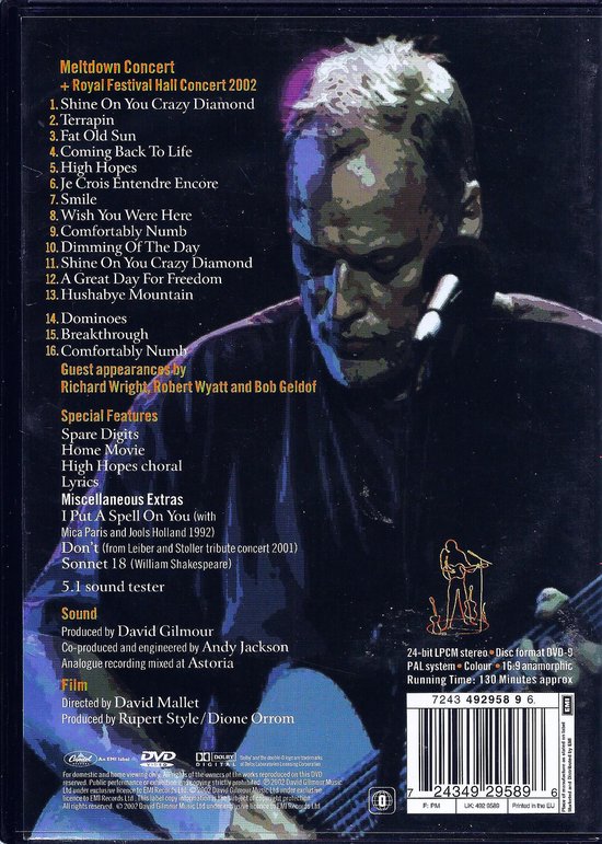 Cover van de film 'David Gilmour - In Concert'