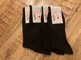 Boru Bamboo Bamboe - Medische Sokken - Sokken voor gevoelige voeten - Geen naad op de tenen - Tegen transpirerende voeten - Kleur Zwart - 4 paar - Reuma - En tegen oedeem - Wijde b