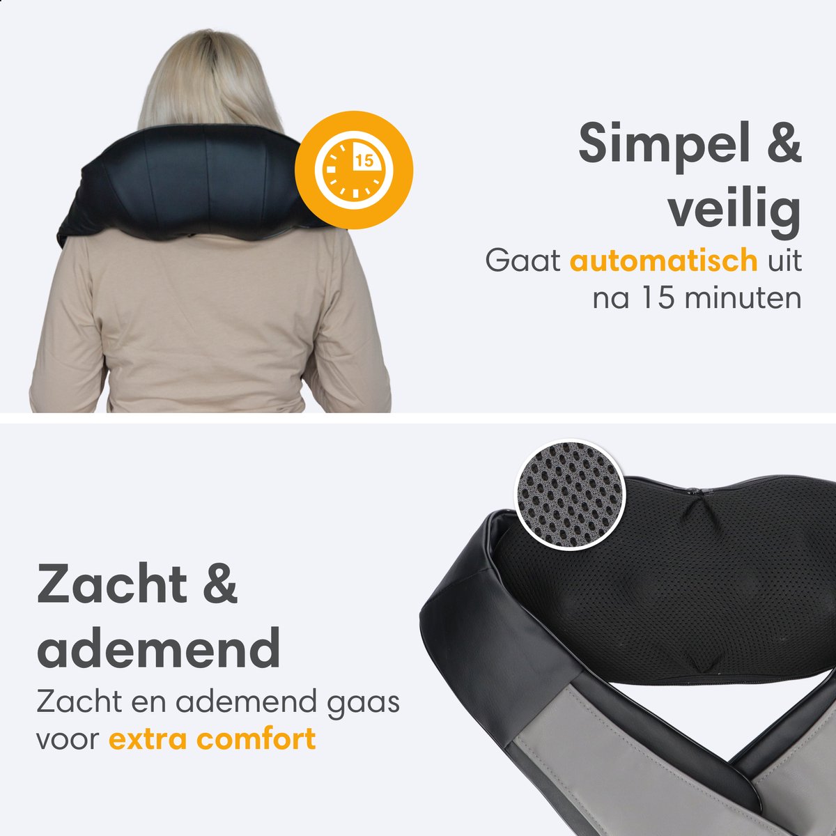 Lifeproducts Shiatsu Massagekussen Draadloos - Met Carrybag thumbnail 5