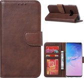 LuxeBass Hoesje geschikt voor Samsung Galaxy S10E - Bookcase Bruin - portemonnee hoesje - telefoonhoes - gsm hoes - telefoonhoesjes