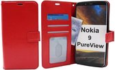 LuxeBass Boekhoesje geschikt voor Nokia 9 - Rood - telefoonhoes - gsm hoes - telefoonhoesjes