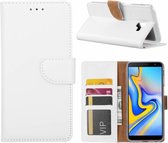 LuxeBass Hoesje geschikt voor Samsung Galaxy J6+ (2018) - Bookcase Wit - portemonnee hoesje - telefoonhoes - gsm hoes - telefoonhoesjes