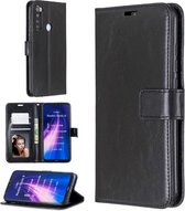 LuxeBass Hoesje geschikt voor Xiaomi Redmi Note 8 Pro - Bookcase Zwart - portemonnee hoesje - bookcase - boekhoesje - book case - boek hoesje