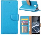 LuxeBass Hoesje geschikt voor Nokia 5.1 - Bookcase Turquoise - portemonnee hoesje - telefoonhoes - gsm hoes - telefoonhoesjes