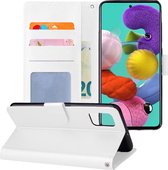 LuxeBass Telefoon Wallet Bookcase voor Samsung Galaxy A6 Plus 2018 - Portemonnee telefoonhoesje voor Bankpassen - Kunstleer - Siliconen Houder - Magnetische sluiten- Wit - bookcase