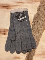 Winter Handschoenen - Dames - Verwarmde - Donkergrijs met Glanzende Sterren
