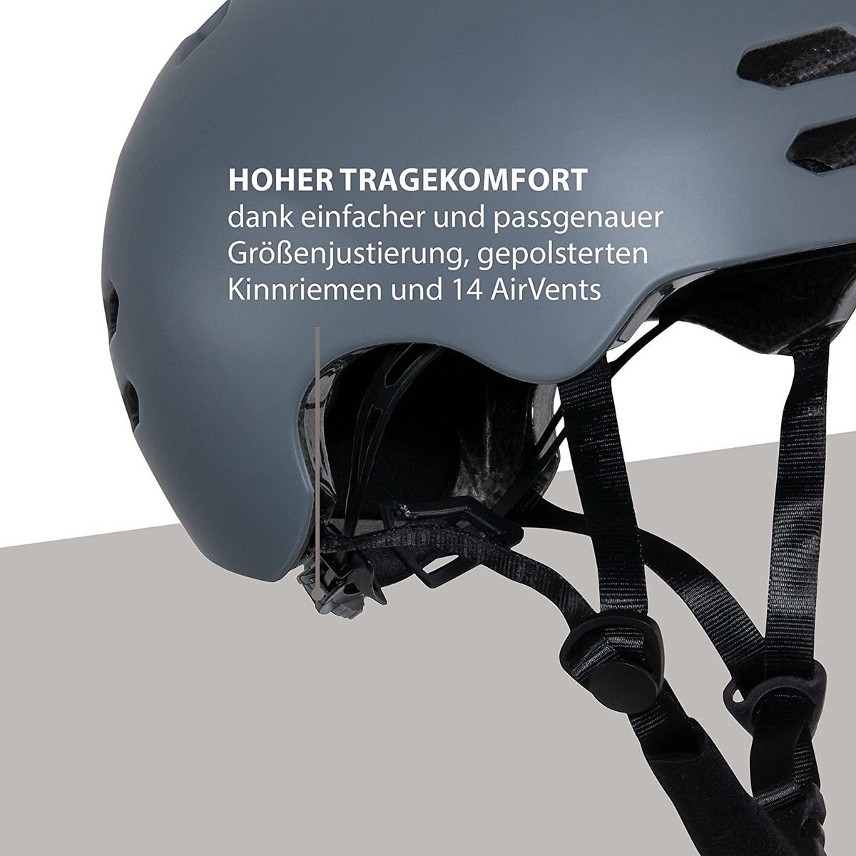 HUDORA Skaterhelm Allround Grafiet, Maat S (53-55cm)