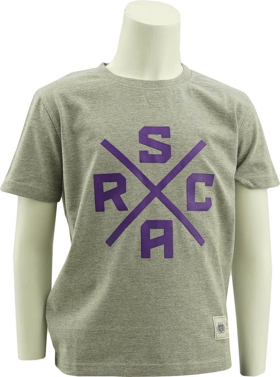 Grijs RSC Anderlecht t-shirt kids logo X maat 158/164 (13 a 14 jaar)