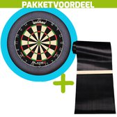 Winmau Blade 6 + Rubberen Dartmat 90*300 incl oche + Dartbordverlichting Basic XL (Aqua)