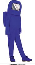 Guirca - Among Us Kostuum - Sus Looking Blauwe Space Invader Onder Ons Among Us Astronaut Kind Kostuum - blauw - 10 - 12 jaar - Carnavalskleding - Verkleedkleding