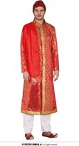 Guirca - Bollywood & India Kostuum - Rijke Bollywood Prins - Man - rood,goud - Maat 52-54 - Carnavalskleding - Verkleedkleding
