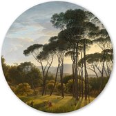 Wandcirkel Italiaans landschap - 90 cm - Aluminium; Dibond - Schilderij Oude Meesters
