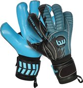 Benelux wears / Keepershandschoenen Volwassenen - zwart & Blauw M 10 ( German Latex ) Flat Cut