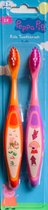 Kinder tandenborstels Peppa Pig - Oranje / Roze - Kunststof - Set van 2 - Tandenborstels