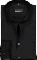 ETERNA slim fit overhemd - poplin heren overhemd - zwart - Strijkvrij - Boordmaat: 41
