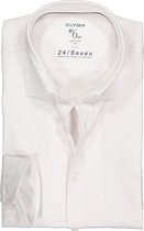 OLYMP No. Six 24/Seven super slim fit overhemd - tricot - wit - Strijkvriendelijk - Boordmaat: 41