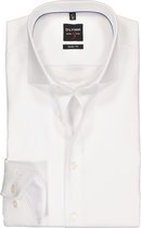 OLYMP Level 5 body fit overhemd - mouwlengte 7 - wit diamant twill - Strijkvriendelijk - Boordmaat: 38