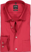 OLYMP Luxor modern fit overhemd - rood - Strijkvrij - Boordmaat: 43