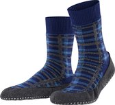 FALKE Cosyshoe huissokken - blauw geruit -  Maat: 43-44