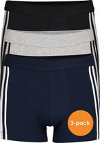 SCHIESSER 95/5 Stretch shorts (3-pack) - zwart - blauw en grijs -  Maat: M