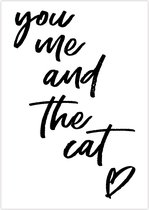 You Me And The Cat Art Print - Poster - A4